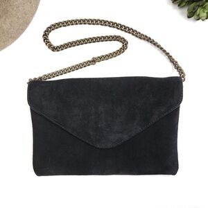J. Crew Black Suede Clutch